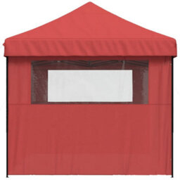 Walplus Foldable Party Tent Garden Gazebo Canopy Pop-Up With 3 Sidewalls Burgundy - thumbnail 4
