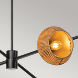 Luminosa Lighting Elstead Alora Mood Daphne Multi Arm Pendant Ceiling Light Contemporary Matt Black, Natural 6X E14 - thumbnail 5