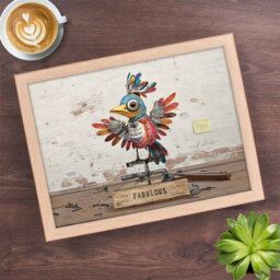 Cushioned Laptray Bug Art Scrap Animal Bird Laptop Serving Lap Tray Desk Gift - thumbnail 2