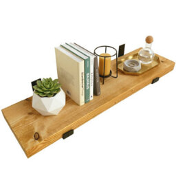 Top Notch Home and Living 140Cm Colorado Pine Rustic Wooden Wall Shelf, Top Notch Home & Living Handcrafted Wood Shelves, Handmade Incl 2 Brackets Per Shelf