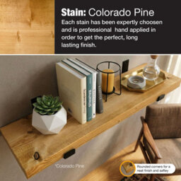 Top Notch Home and Living 140Cm Colorado Pine Rustic Wooden Wall Shelf, Top Notch Home & Living Handcrafted Wood Shelves, Handmade Incl 2 Brackets Per Shelf - thumbnail 4