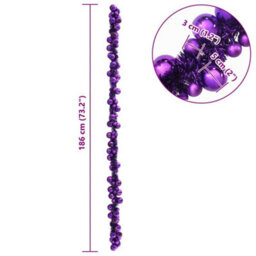 Vidaxl Christmas Ball Garland Lilac 186 Cm Polystyrene - thumbnail 7