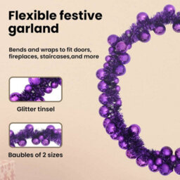 Vidaxl Christmas Ball Garland Lilac 186 Cm Polystyrene - thumbnail 8