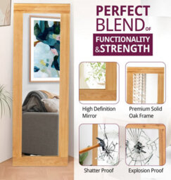 Hallowood Furniture Waverly Oak - Oak Framed Mirror (Mir1380-S) - thumbnail 4