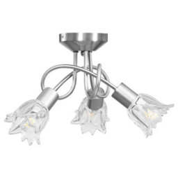 Walplus Ceiling Lamp With Transparent Glass Shades For 3 E14 Bulbs Tulip - thumbnail 4