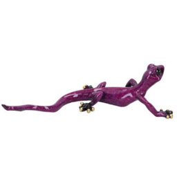 AB Tools Purple Speckled Gecko Lizard Resin Wall Shed Sculpture Decor Statue Medium - thumbnail 2