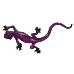 AB Tools Purple Speckled Gecko Lizard Resin Wall Shed Sculpture Decor Statue Medium - thumbnail 4