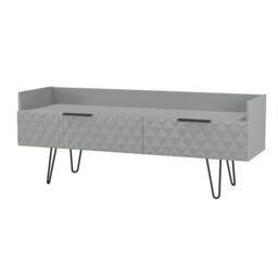Anzio Matt Dusk Grey Media Unit With 2 Drawers, (H)50.1Cm X (W)128.2Cm X (D)39.4Cm - thumbnail 3