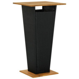 Berkfield 3 Piece Garden Bar Set With Cushions Poly Rattan Black - thumbnail 7