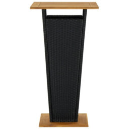 Berkfield 3 Piece Garden Bar Set With Cushions Poly Rattan Black - thumbnail 8