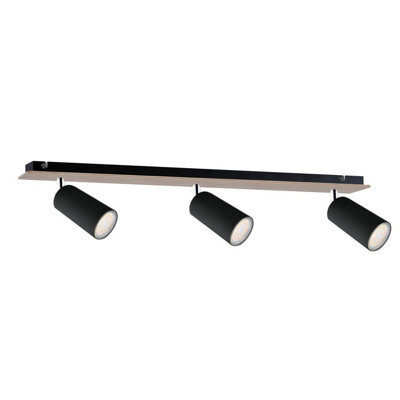 Luminosa Lighting Luminosa Eye Ceiling Spotlight Bar Black, Wood, 50Cm, 3X Gu10