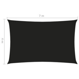 Berkfield Sunshade Sail Oxford Fabric Rectangular 4X7 M Black - thumbnail 6