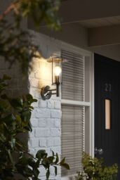 GoodHome Chignik Fixed Satin Stainless Steel Mains-Powered Outdoor Lantern Wall Light (Dia)17Cm - thumbnail 5