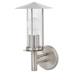 GoodHome Chignik Fixed Satin Stainless Steel Mains-Powered Outdoor Lantern Wall Light (Dia)17Cm - thumbnail 2