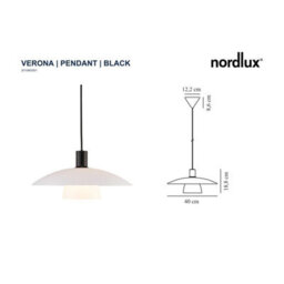 Nordlux Verona Glass Pendant Light Hand Blown Glass Black,mains - thumbnail 6