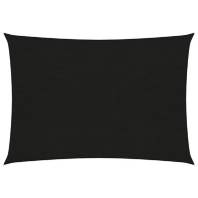 Berkfield Sunshade Sail 160 G/m2 Black 3X4.5 M Hdpe - image 1