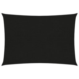 Berkfield Sunshade Sail 160 G/m2 Black 3X4.5 M Hdpe - thumbnail 1