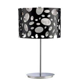 Luminosa Lighting Luminosa Lupin Table Lamp E27, Gloss Black/white Acrylic/polished Chrome, Cfl Lamps Included