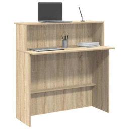 Berkfield Reception Desk Sonoma Oak 100X50X103.5 Cm Engineered Wood - thumbnail 1