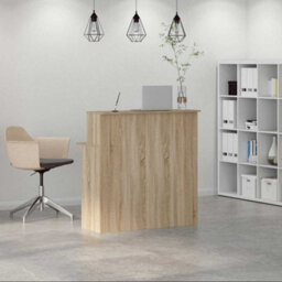 Berkfield Reception Desk Sonoma Oak 100X50X103.5 Cm Engineered Wood - thumbnail 3