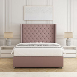 Bsspoke Olivia Divan Bed Pink Plush Velvet 54Inch Headboard & No Mattress & No Drawers In 3Ft 4Ft 4Ft6 5Ft 6Ft - thumbnail 3