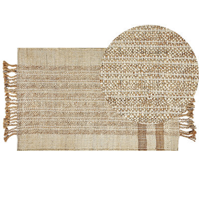 Beliani Rug Ortaoba Beige 80 X 150 Cm Jute - image 1