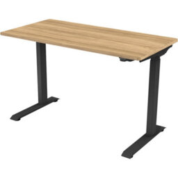 Loops Versatile 1200 X 600mm Electric Standing Desk In Black And Oak - Height Adjustable For Comfort And Productivity