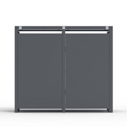 Phoenix Safe Company Phoenix Outdoor Double Wheelie Bin Store For 2 X 240L Bins, Oak Effect Metal Storage Gb2200Aw - thumbnail 7