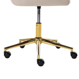 Beliani Desk Chair Leloria Velvet Taupe - thumbnail 8