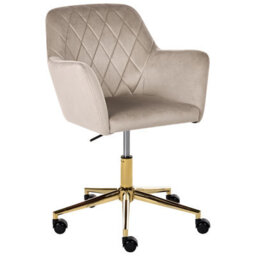 Beliani Desk Chair Leloria Velvet Taupe