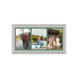 AK Frames 16X8 Light Grey Classic Multi Photo Frame With Emerald Mount - Holds 3 Apertures (3X) 7X5 Photos - thumbnail 1