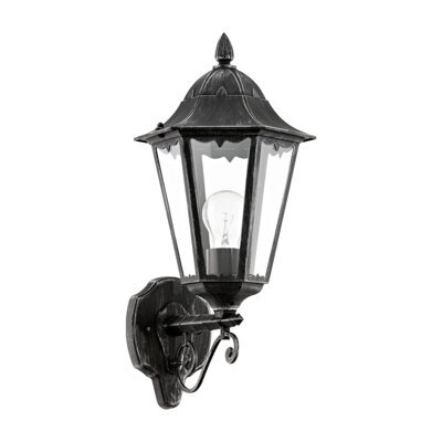 Elegant Ip44 Outdoor Wall Light In Black And Silver Patina - Perfect For Gardens And Patios - image 1