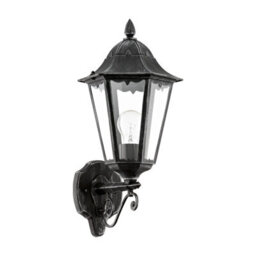 Elegant Ip44 Outdoor Wall Light In Black And Silver Patina - Perfect For Gardens And Patios