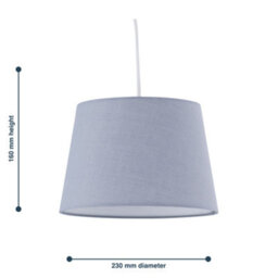 First Choice Lighting Grey Cotton 23Cm Tapered Cylinder Pendant Or Shade - thumbnail 5