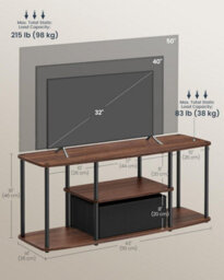 LEDREM Superfast Toolless Assembly, Tv Stand For Tvs Up To 50 Inches, Tv Cabinet Table Unit, Living Room, 110 X 35 X 46 Cm, Shelves - thumbnail 2
