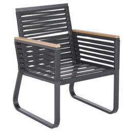 Beliani Garden Dining Set 4 Seater Canetto With Cushions Metal Black - thumbnail 5