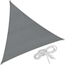 Tectake Shade Sail - Triangular With Uv Protection 50+, Water-Repellent, Grey - 3.6 X 3.6 X 3.6 M - Grey - thumbnail 1