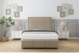 "Comfort Savoy Almond Coniston Divan Bed Set 2 Drawers Right Side - 54"" Floor Standing & 12"" Footboard 4'6 Double" - thumbnail 1
