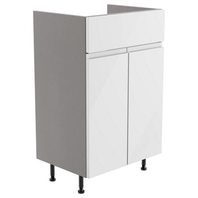 Westport Standard Gloss White Double Freestanding Bathroom Vanity Unit (H) 820mm (W) 495mm - image 1