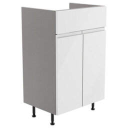 Westport Standard Gloss White Double Freestanding Bathroom Vanity Unit (H) 820mm (W) 495mm - thumbnail 1
