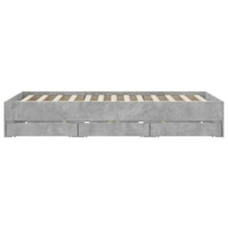 Berkfield Bed Frame With Drawers Without Mattress Concrete Grey 140X200 Cm - thumbnail 7