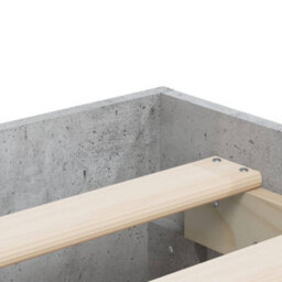 Berkfield Bed Frame With Drawers Without Mattress Concrete Grey 140X200 Cm - thumbnail 9