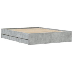 Berkfield Bed Frame With Drawers Without Mattress Concrete Grey 140X200 Cm - thumbnail 8