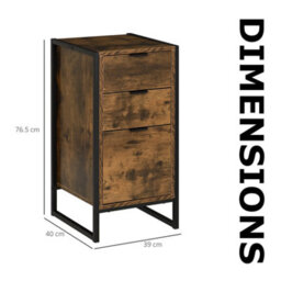 FURNOLD Industrial 3 Drawer Chest Of Drawers Storage Unit - thumbnail 9