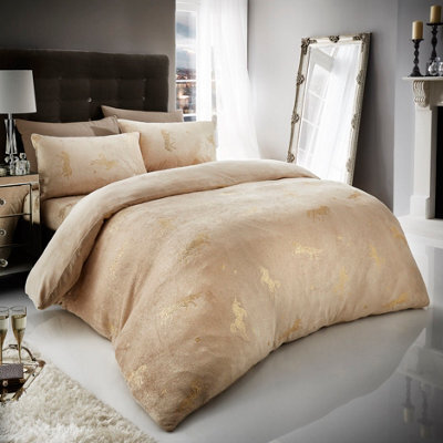 Smart Living Teddy Bear Fluffy Bedding Set, Thermal Warm & Cosy Super Soft Fleece Duvet Cover Set With Pillowcases - Natural - image 1