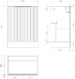 Aveli Fluted 600mm Bathroom Vanity Unit Basin Floorstanding Cupboard Soft Close Walnut - thumbnail 6