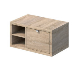 Affine 800mm Countertop Bathroom Vanity Unit Fluted Basin Sink Wall Hung Shelves Oak - thumbnail 4