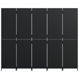 Vidaxl Room Divider 5 Panels Black Poly Rattan - thumbnail 5