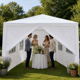 Oypla 3M X 6M White Waterproof Garden Gazebo Marquee Awning Party Tent - thumbnail 3
