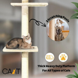 Ca&t Cat Scratching Post Floor To Ceiling 285Cm Tree Climbing Tower - thumbnail 4